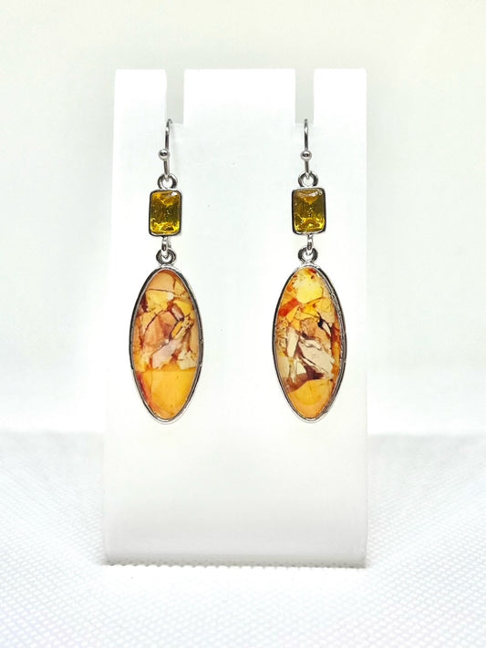 Retro Gravel Pendant Earrings