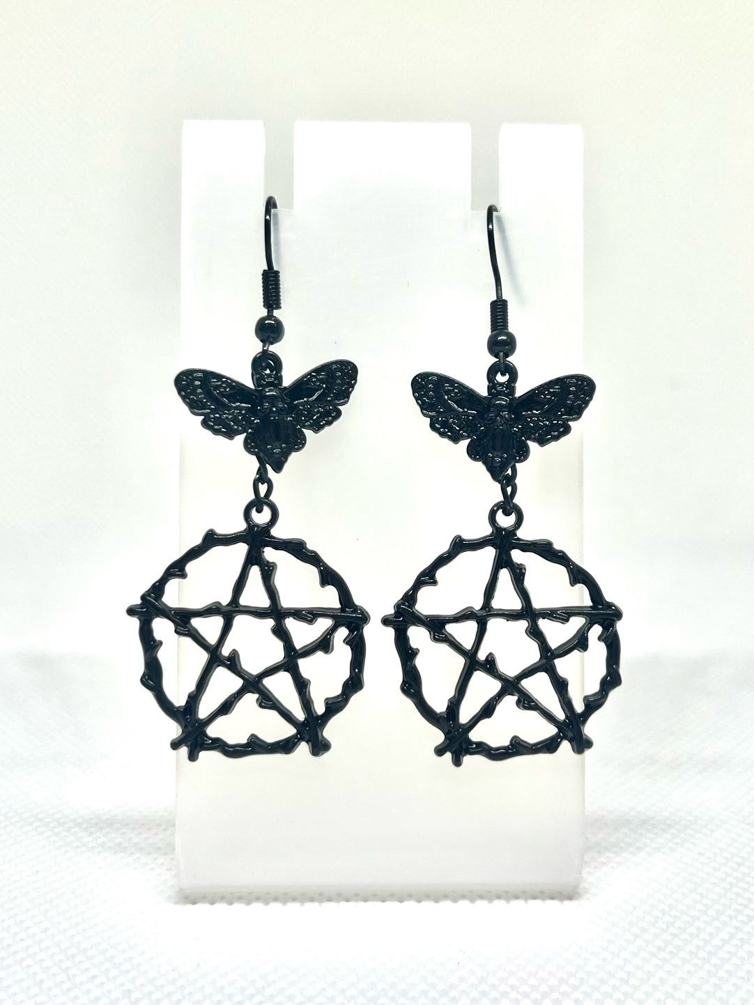 Pentagram & Moth Earrings